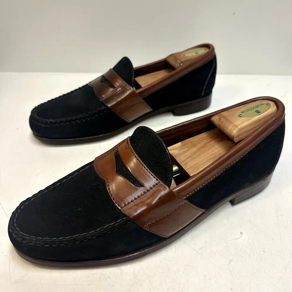 VGUC Rancourt & Co. x Allen Edmonds Townsend Nubuck Strap Penny Loafers USA 11 D